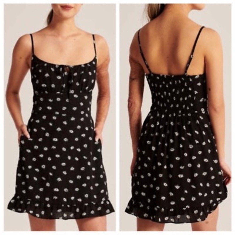 Abercrombie and Fitch Black Daisy Floral Sundress POCKETS XS